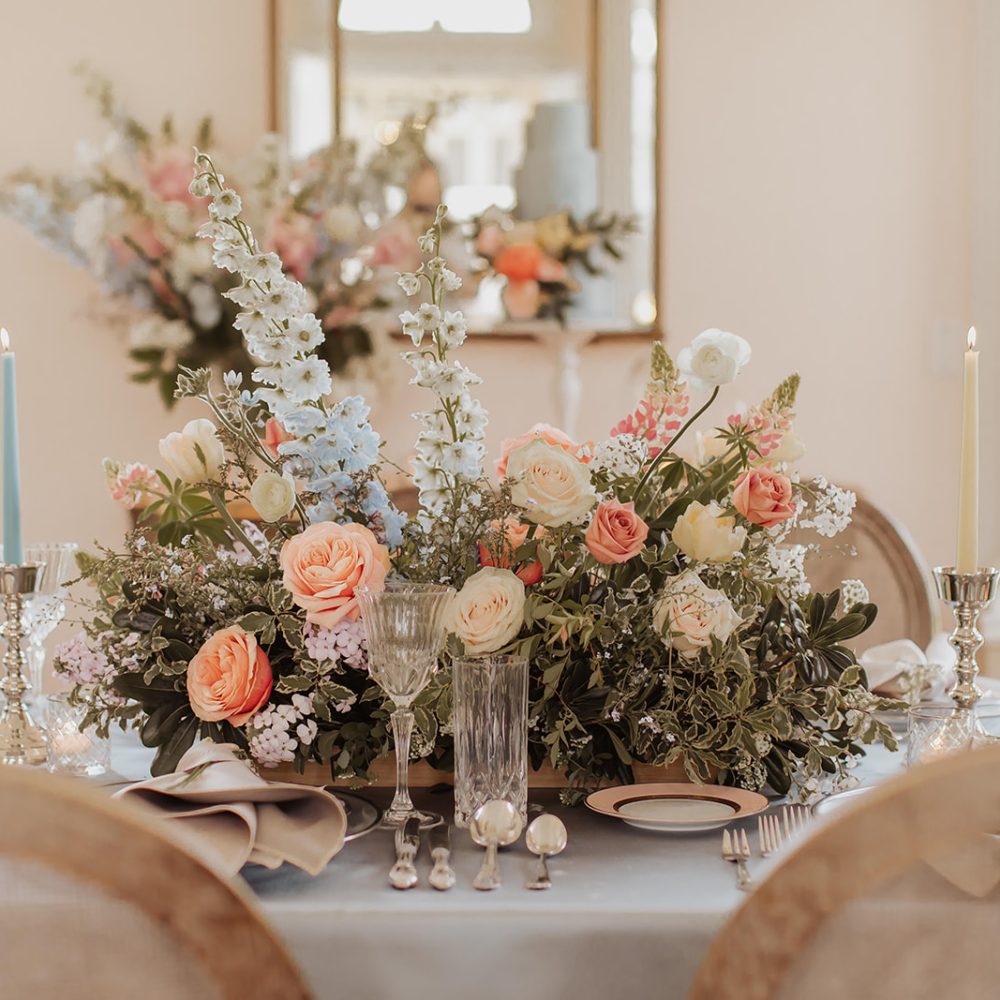 Décoration florale élégante pour une réception au Manoir Chamberland